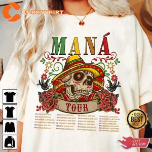 Mana Band Mexico Lindo Y Querido Concert 2023 Skeleton Unisex Tee Shirt