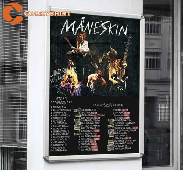 Maneskin Band World Tour 2023 Live Show Poster Wall Art