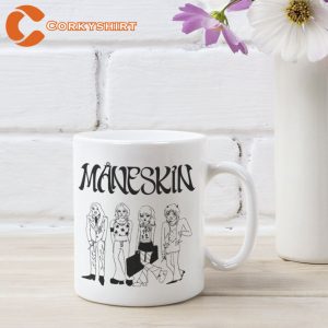 Maneskin Rock Band Cartoon Pencil Art Funny Måneskin Mug
