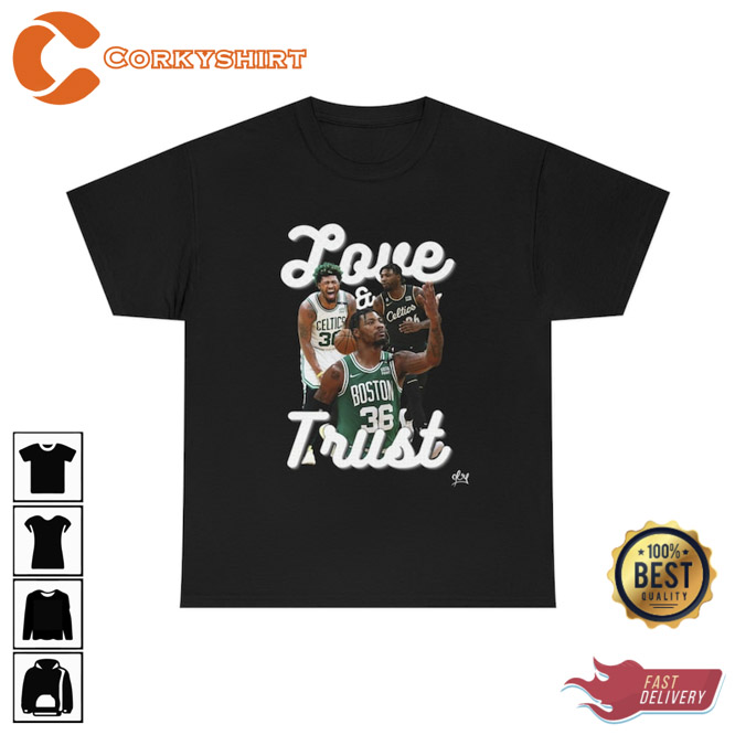 Marcus Smart Boston Celtics Love Trust Unisex Heavy Cotton Tee Shirt