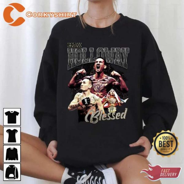 Max Holloway Collage Design Featherweight Champion Unisex Sweatshirt