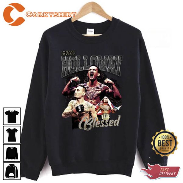 Max Holloway Collage Design Featherweight Champion Unisex Sweatshirt