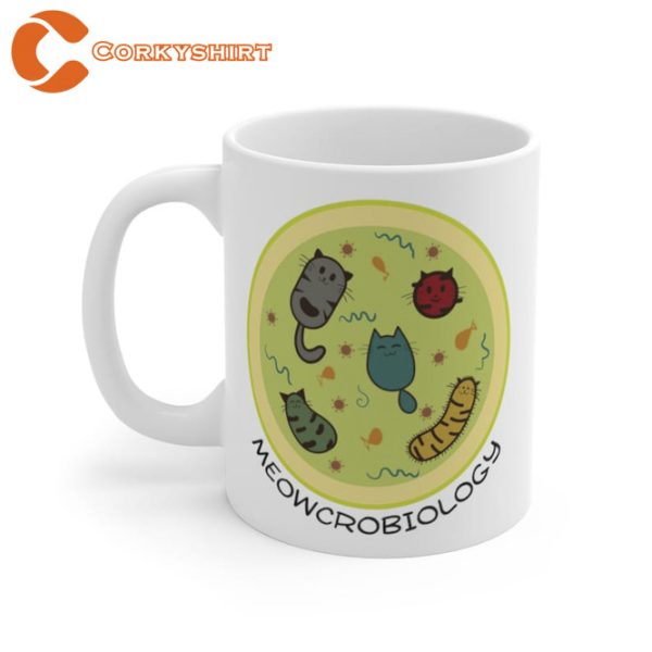 Meowcrobiology Ceramic Coffee Mug Gift For Cat Lovers