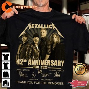 Metallica 42nd Anniversary 1981-2023 Thank You James Robert Lars Kirk Shirt