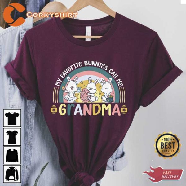 My Favorite Bunniess Call Me Grandma Mimi Easter Shirt