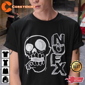 NOFX Tour Punk Rock Band Skeleton Rocky Fan T-shirt