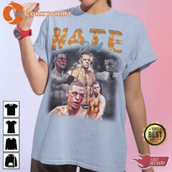 Nate Diaz UFC Fighter Vintage Unisex Short Sleeve Shirt