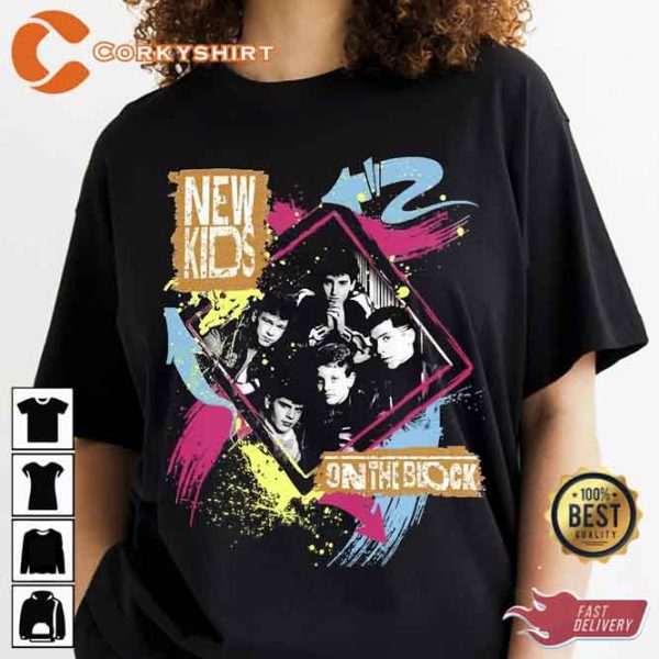 New Kids On The Block 80s (1989) Original Pop Boy Band Concert Unisex T-Shirt