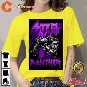 New Popular STEEL PANTHER Metal Rock Band Women Black T-Shirt