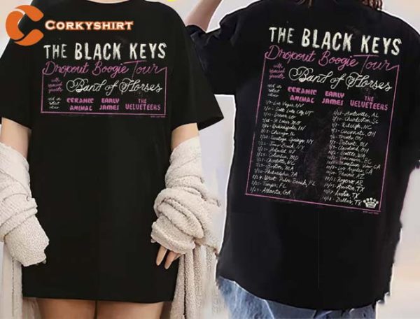 North American Tour The Black Keys Dropout Boogie 2023 Double Side Unisex Shirt