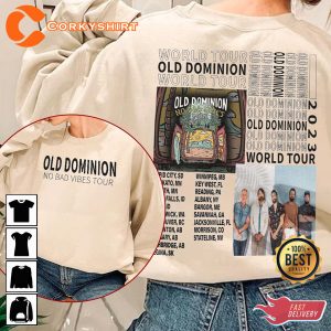 Old Dominion No Bad Vibes Tour 2023 Country Music Band Unisex T-shirt