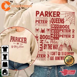 Peter Parker Movie Parker Est 2001 Spider Double Sides Shirt