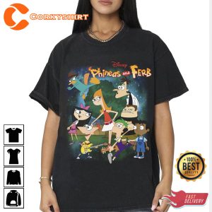 Phineas And Ferb Vintage Disney Trip Unisex Cotton Shirt