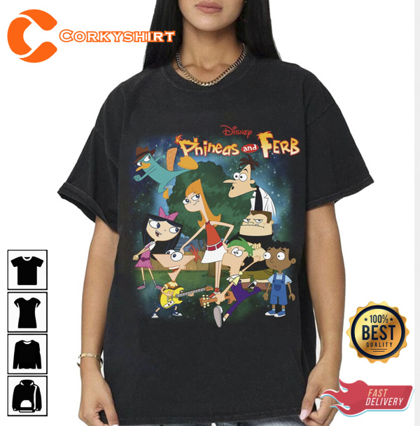 Phineas And Ferb Vintage Disney Trip Unisex Cotton Shirt