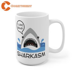 Sharkasm I Love Salad Ceramic Coffee Mug