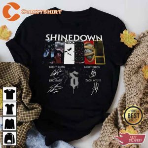 Shinedown Band Members Signatures Graphic T-shirt