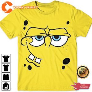 Spongebob Squarepants Angry Mocking Big FACE Large Character Costume Shirt