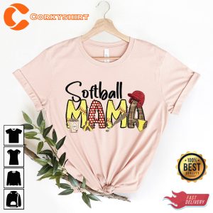 Sports Mom Softball Mama T Shirt Mothers Day Gift