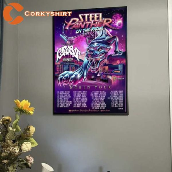 Steel Panther On The Prowl World Tour 2023 Poster