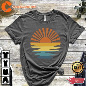 Sunset Rays Wavy Summer Time Sunshine T-Shirt