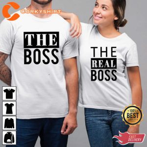 The Boss The Real Boss T Shirt Set Couple Matching T-shirt