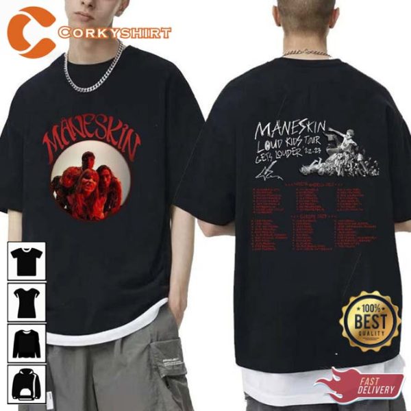 The Loud Kids 2023 Tour Shirt Maneskin Fan Gift