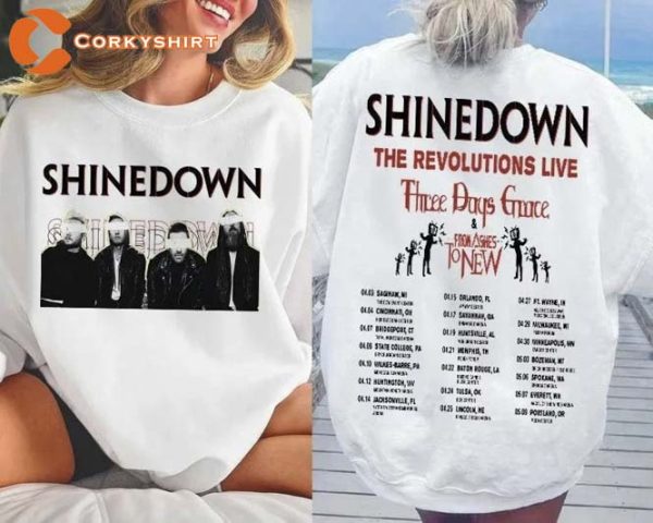 The Revolutions Live Tour 2023 Shinedown Shirts
