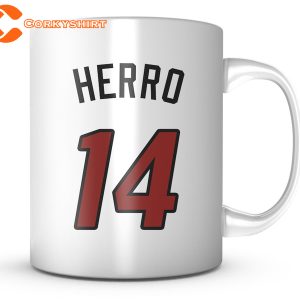 Tyler Herro Miami Basketball Jersey Name Coffee Mug