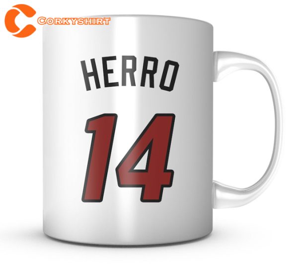 Tyler Herro Miami Basketball Jersey Name Coffee Mug