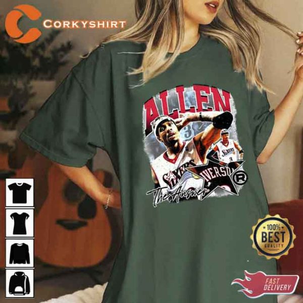 Vintage Allen Iverson The Answer Philadelphia 76ers Shirtntage Heavy Cotton T-Shirt