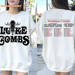 Vintage Luke Combs 2023 World Tour T-Shirt 2 Side