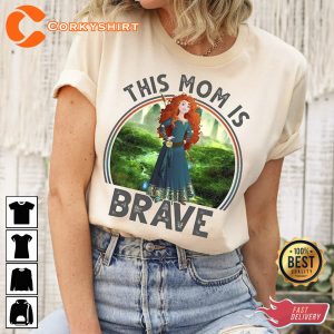 Vintage This Mom Is Brave Disney Brave Merida Shirt Mother's Day T-Shirt