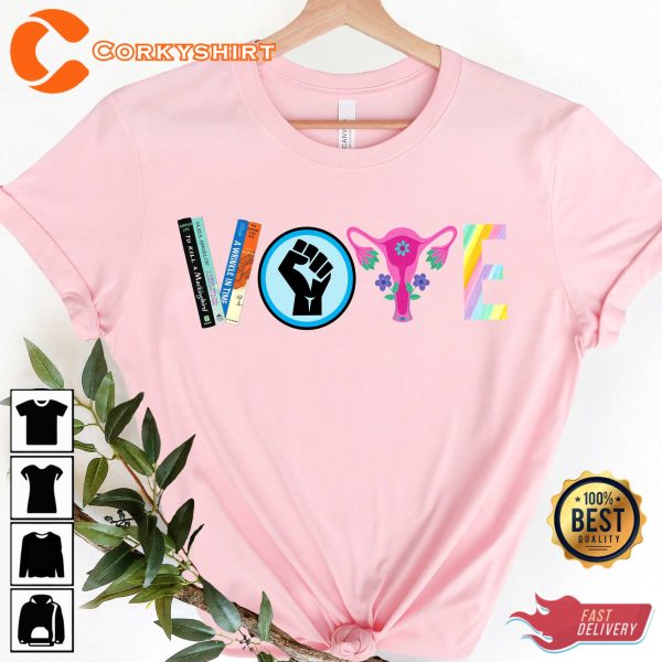 Vote Banned Books Reproductive Rights Tee Shirt Printing
