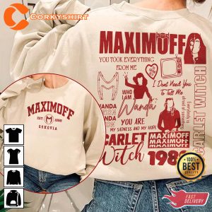 Wanda Maximoff Scarlet Witch Women Power Double Sides Vintage Unisex T-Shirt