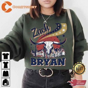 Zach Bryan Burn Burn Burn Tour 2023 Vintage Bull Horns Distressed T-shirt