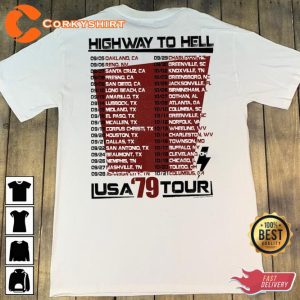 1979 ACDC Highway To Hell USA Tour 70s Rock Concert Shirt Anniversary Gift3