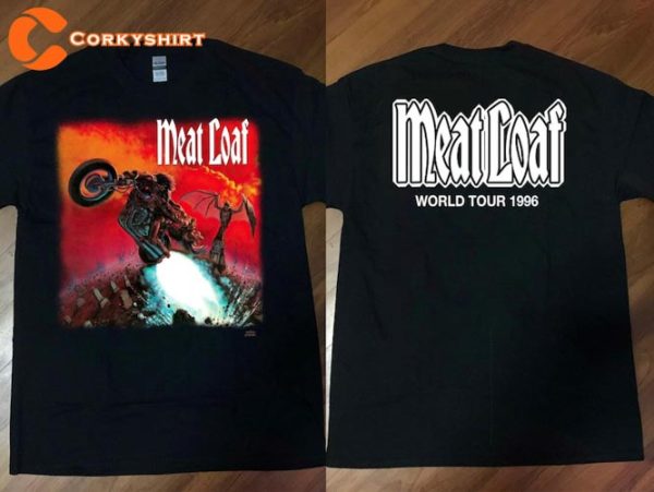1996 Meat Loaf Bat Out Of Hell World Tour 90s Music Concert Rock Tee Shirt