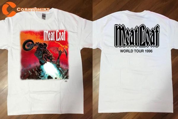 1996 Meat Loaf Bat Out Of Hell World Tour 90s Music Concert Rock Tee Shirt