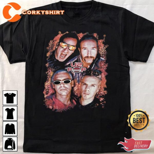 1997 U2 Pop Mart Tour Rock Band Tour 90s Music T-Shirt For Fans
