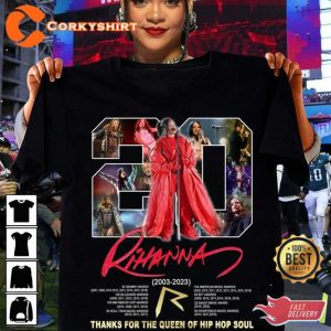20 Years 2003-2023 Rihanna Thanks For The Queen Of Hip Hop Soul Shirt