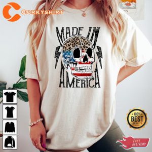 4th of July Made In America Skeleton Skull Independence Day USA Shirt