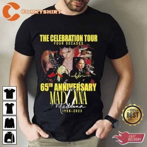65th Anniversary 1958 - 2023 MadonnaThe Celebration Tour 2023 Unisex T shirt 1