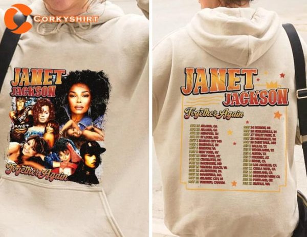90s Janet Jackson Vintage Inspired Together Again Tour 2023 Hip Hop Tshirt