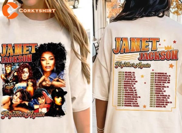 90s Janet Jackson Vintage Inspired Together Again Tour 2023 Hip Hop Tshirt