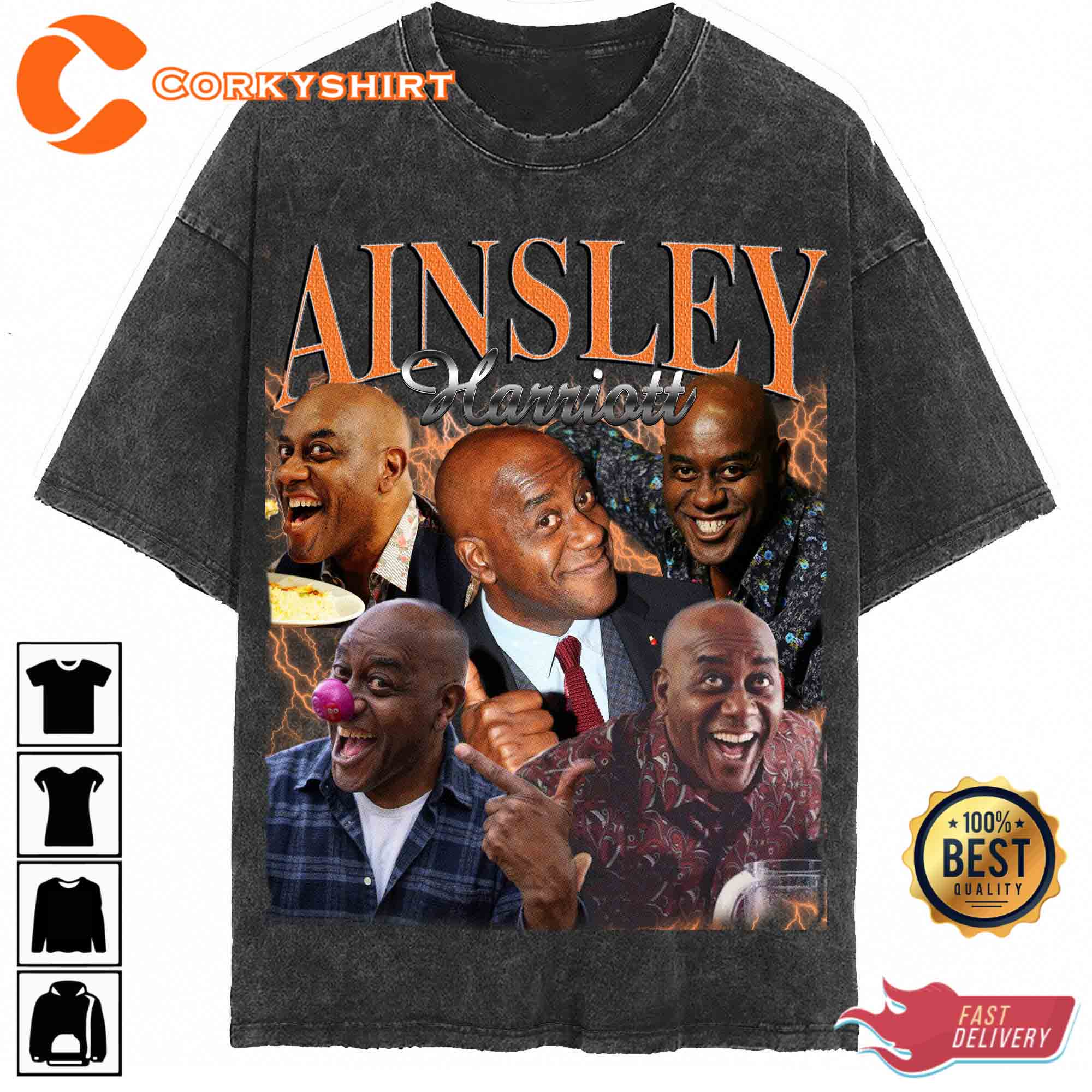Ainsley Harriott Vintage Washed T-shirt Top Funny Tv Icon 1
