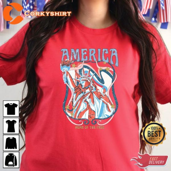America Home of The Free Liberty and Justice Happy 4th of July Shirt