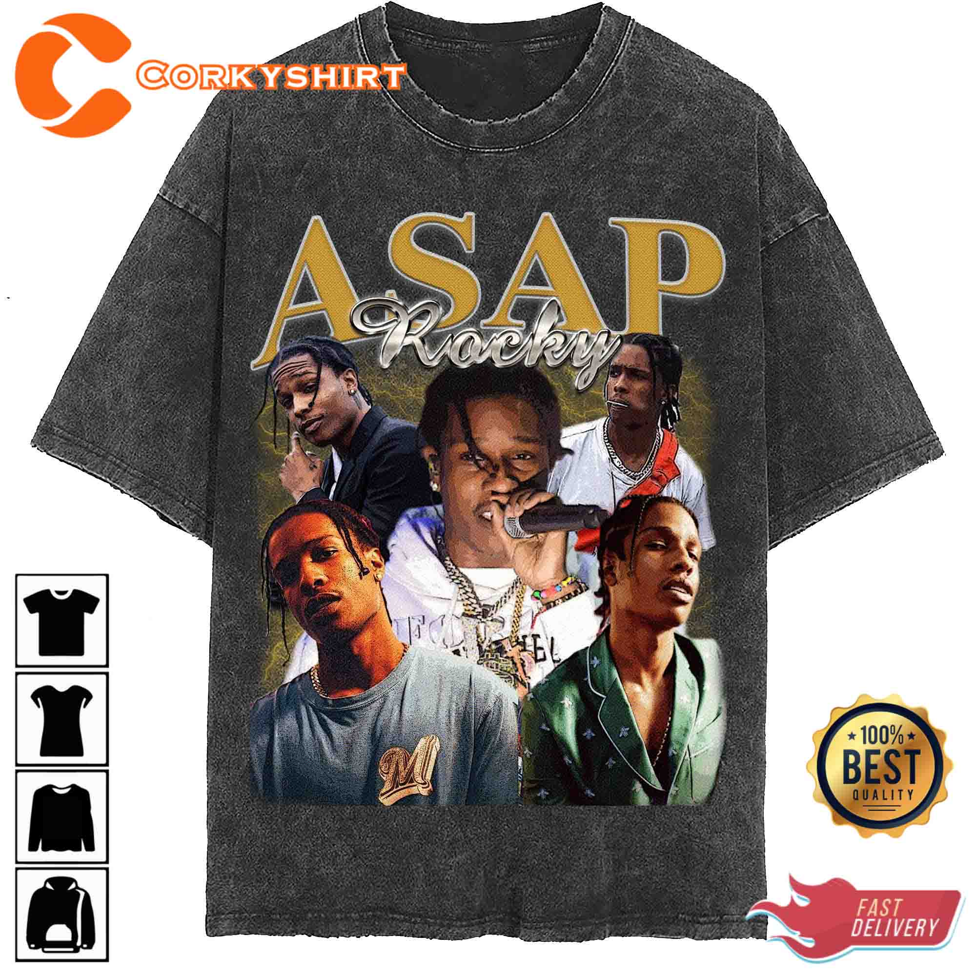 Asap Rocky Vintage Washed Shirt Hip Hop Rnb Rap Unisex Homage 1
