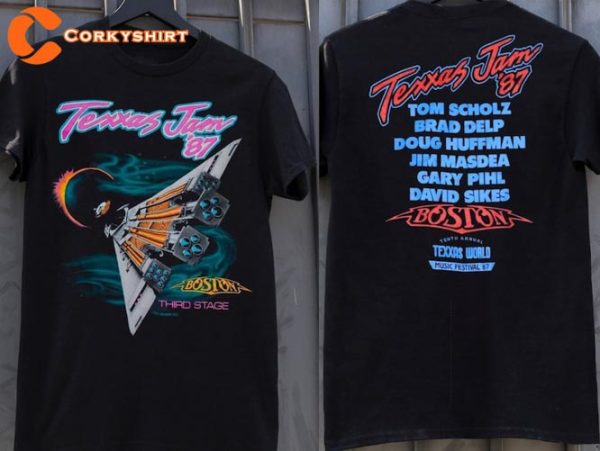 Boston Texxas Jam Tour 87 Band Tour World Music Festival Third State Rock Shirt