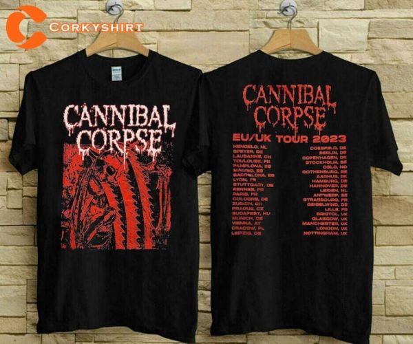 Cannibal Corpse EU UK Tour 2023 Music Metal Band Shirt Anniversary Gift