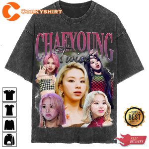 Chaeyoung Twice Kpop Vintage Washed Shirttwice Korean Group 1